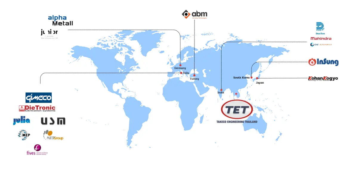 takeco customer world map